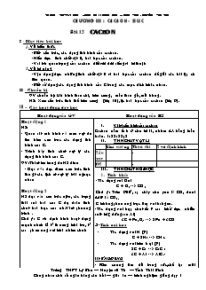 Giáo án Hóa học Lớp 11 - Chương 3: Cacbon. Silic - Nguyễn Văn Thế