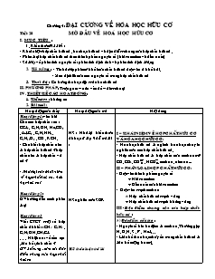 Giáo án Hóa học Lớp 11 - Chương 4: Đại cương về hóa học hữu cơ mở đầu về hoá học hữu cơ