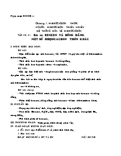 Giáo án Hóa học Lớp 11 - Chương 7: Hiđrocacbon thơm nguồn Hiđrocabon thiên nhiên hệ thống hóa về Hiđrocacbon
