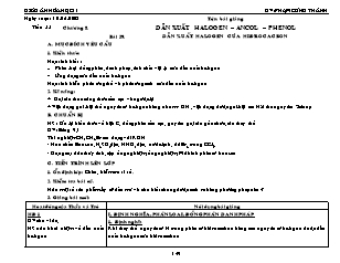 Giáo án Hóa học Lớp 11 - Chương 8: Dẫn xuất Halogen. Ancol. Phenol - Phạm Công Thành