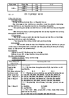 Giáo án Hóa học Lớp 11 - Chương 9: Anđehit. Xeton. Axitcacboxilic - Tiết 69: Ôn tập học kì 2