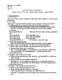 Giáo án Hóa học Lớp 11 nâng cao - Bài 18: Thực hành số 2 
