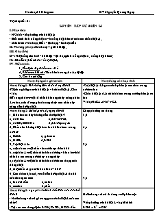 Giáo án Hóa học Lớp 11 nâng cao - Tiết 2: Luyện tập sự điện li - Nguyễn Quang Ngọc