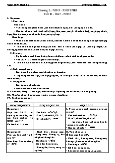 Giáo án Hóa học Lớp 11 - Tiết 11, Bài 7: Nitơ - Nguyễn Hải Long