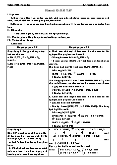 Giáo án Hóa học Lớp 11 - Tiết 13: Bám sát 13. Bài tập - Nguyễn Hải Long
