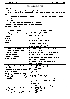 Giáo án Hóa học Lớp 11 - Tiết 14: Bám sát 14. Bài tập - Nguyễn Hải Long