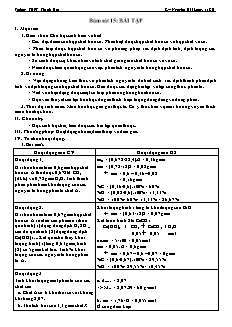 Giáo án Hóa học Lớp 11 - Tiết 15: Bám sát 15. Bài tập - Nguyễn Hải Long