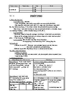 Giáo án Hóa học Lớp 11 - Tiết 16: Photpho