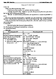 Giáo án Hóa học Lớp 11 - Tiết 17: Bám sát 17. Bài tập - Nguyễn Hải Long