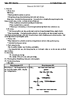 Giáo án Hóa học Lớp 11 - Tiết 20: Bám sát 20. Bài tập - Nguyễn Hải Long