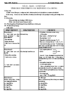 Giáo án Hóa học Lớp 11 - Tiết 21, Bài 13: Luyện tập tính chất Photpho và các hợp chất của chúng - Nguyễn Hải Long