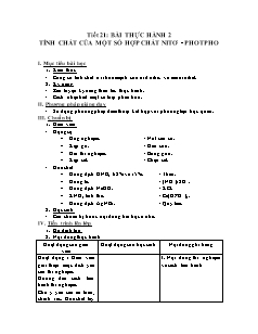 Giáo án Hóa học Lớp 11 - Tiết 21: Bài thực hành 2 