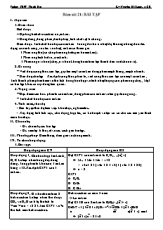 Giáo án Hóa học Lớp 11 - Tiết 21: Bám sát 21. Bài tập - Nguyễn Hải Long