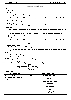 Giáo án Hóa học Lớp 11 - Tiết 22: Bám sát 22. Bài tập - Nguyễn Hải Long