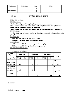 Giáo án Hóa học Lớp 11 - Tiết 22: Kiểm tra 1 tiết