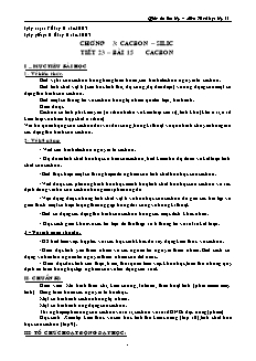 Giáo án Hóa học Lớp 11 - Tiết 23, Bài 15: Cacbon