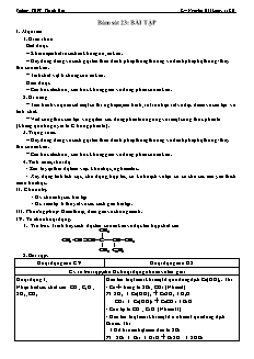 Giáo án Hóa học Lớp 11 - Tiết 23: Bám sát 23. Bài tập - Nguyễn Hải Long