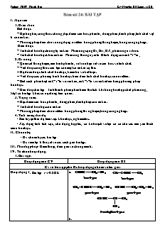 Giáo án Hóa học Lớp 11 - Tiết 24: Bám sát 24. Bài tập - Nguyễn Hải Long