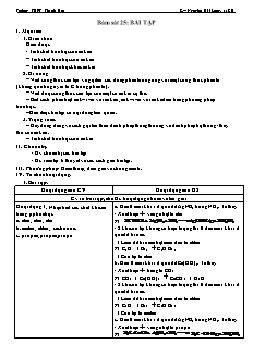 Giáo án Hóa học Lớp 11 - Tiết 25: Bám sát 25. Bài tập - Nguyễn Hải Long