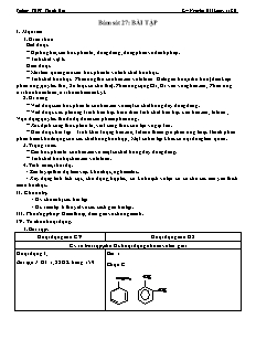 Giáo án Hóa học Lớp 11 - Tiết 27: Bám sát 27. Bài tập - Nguyễn Hải Long