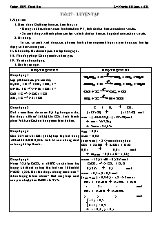 Giáo án Hóa học Lớp 11 - Tiết 27: Luyện tập - Nguyễn Hải Long