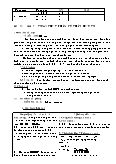 Giáo án Hóa học Lớp 11 - Tiết 29, Bài 21: Công thức phân tử chất hữu cơ