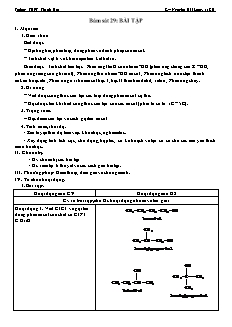 Giáo án Hóa học Lớp 11 - Tiết 29: Bám sát 29. Bài tập - Nguyễn Hải Long