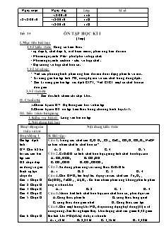 Giáo án Hóa học Lớp 11 - Tiết 35: Ôn tập học kì 1 (Tiếp theo)