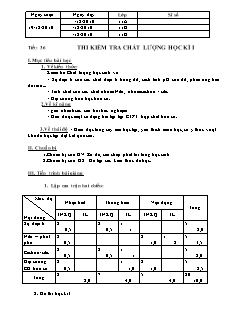 Giáo án Hóa học Lớp 11 - Tiết 36: Thi kiểm tra chất lượng học kì 1