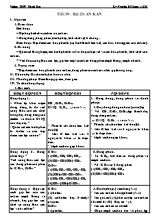 Giáo án Hóa học Lớp 11 - Tiết 39, Bài 25: Ankan - Nguyễn Hải Long