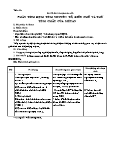 Giáo án Hóa học Lớp 11 - Tiết 41, Bài 28: Bài thực hành số 3 