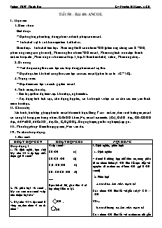 Giáo án Hóa học Lớp 11 - Tiết 58, Bài 40: Ancol - Nguyễn Hải Long