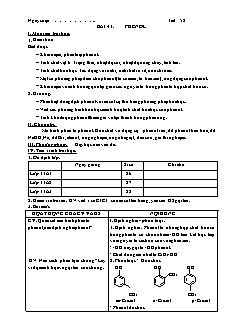 Giáo án Hóa học Lớp 11 - Tiết 58, Bài 41: Phenol