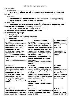 Giáo án Hóa học Lớp 11 - Tiết 73: Ôn tập học kì 2 (Tiếp theo) - Nguyễn Hải Long