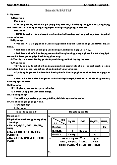 Giáo án Hóa học Lớp 11 - Tiết 8: Bám sát 8. Bài tập - Nguyễn Hải Long
