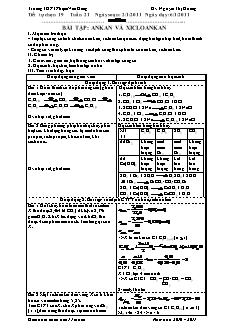 Giáo án Hóa học Lớp 11 tự chọn - Tiết 19: Bài tập Ankan và Xicloankan - Nguyễn Thị Hương
