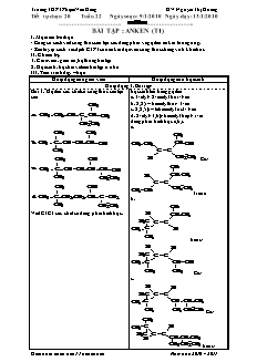 Giáo án Hóa học Lớp 11 tự chọn - Tiết 20: Bài tập Anken (Tiết 1) - Nguyễn Thị Hương