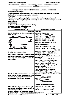 Giáo án Hóa học Lớp 11 tự chọn - Tiết 29: Bài tập dẫn xuất Halogen. Ancol. Phenol - Nguyễn Thị Hương