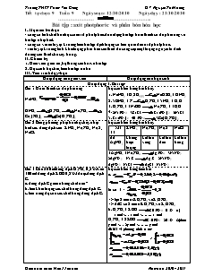 Giáo án Hóa học Lớp 11 tự chọn - Tiết 9: Bài tập Axit Photphoric và phân bón hóa học - Nguyễn Thị Hương