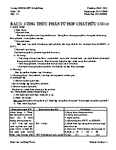 Giáo án Hóa học Lớp 11 - Tuần 16 - Lê Hồng Phước