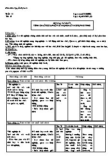 Giáo án môn Hóa học Lớp 11 - Tiết 21: Bài thực hành số 2 