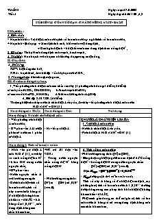 Giáo án môn Hóa học Lớp 11 - Tiết 5: Sự điện li của nước. pH. Chất chỉ thị Axit, Bazơ