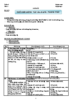 Giáo án Sinh học Lớp 7 - Bài 1-34