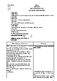 Giáo án Sinh học Lớp 7 - Chương trình học kì 1 (Bản đẹp)