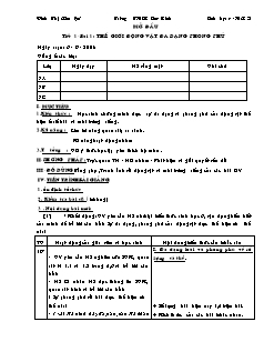 Giáo án Sinh học Lớp 7 - Chương trình học kì 1 - Đinh Thị Kim Quế