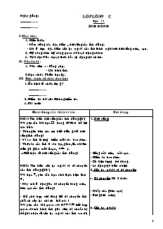 Giáo án Sinh học Lớp 7 - Chương trình học kì 2 (Chuẩn kiến thức)