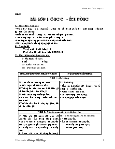 Giáo án Sinh học Lớp 7 - Chương trình học kì 2 - Hoàng Thị Duy