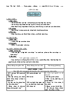 Giáo án Sinh học Lớp 7 - Tiết 27, Bài 26: Châu chấu