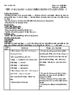 Giáo án Sinh học Lớp 7 - Tiết 39: Đa dạng và đặc điểm chung của lớp lưỡng cư (Bản đẹp)