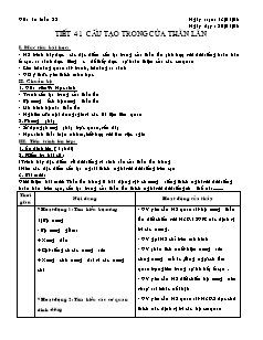 Giáo án Sinh học Lớp 7 - Tiết 41: Cấu tạo trong của thằn lằn (Chuẩn kiến thức)